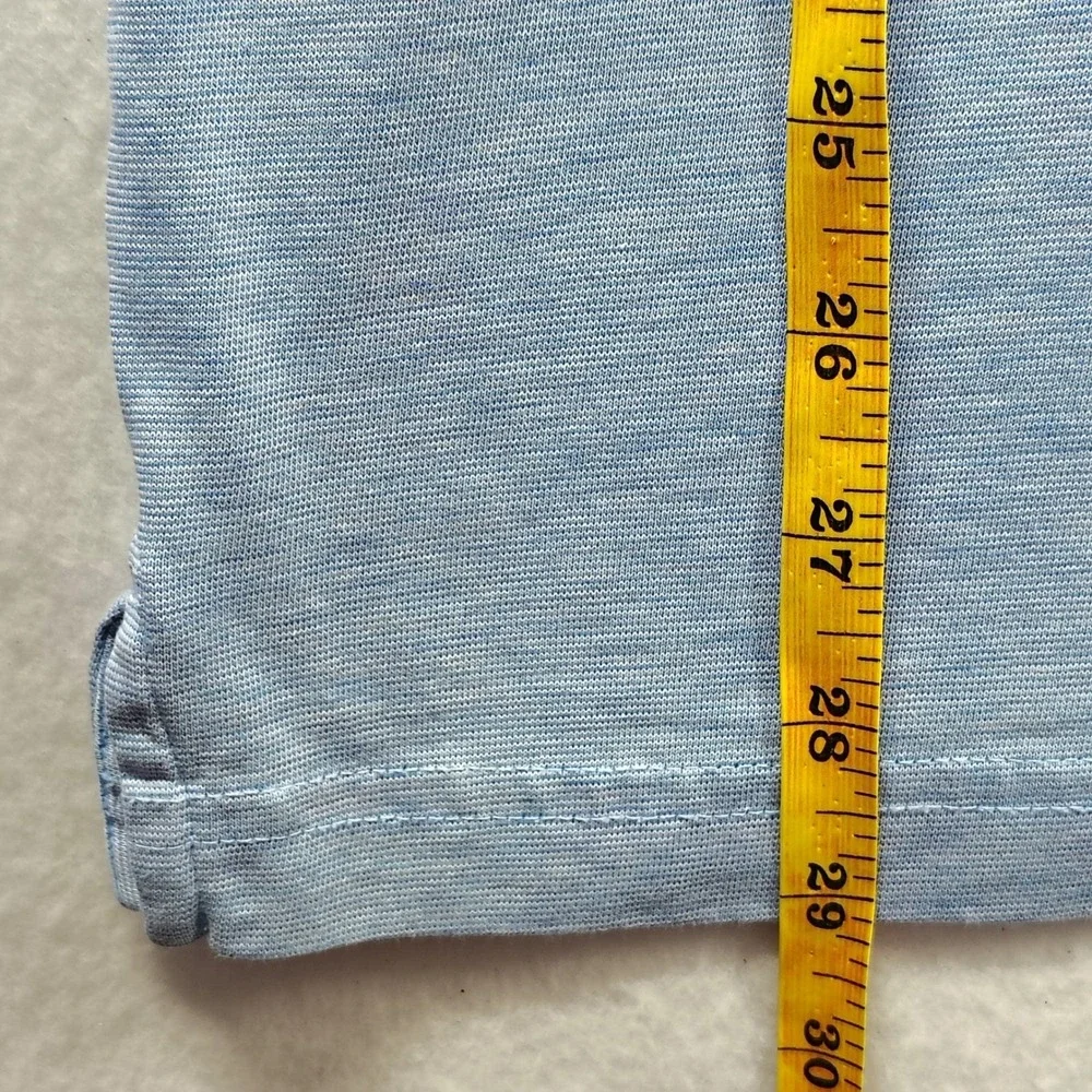 Travis Mathew Mens XXL Light Blue Micro Stripe‎ Pima Cotton Blend Polo Shirt